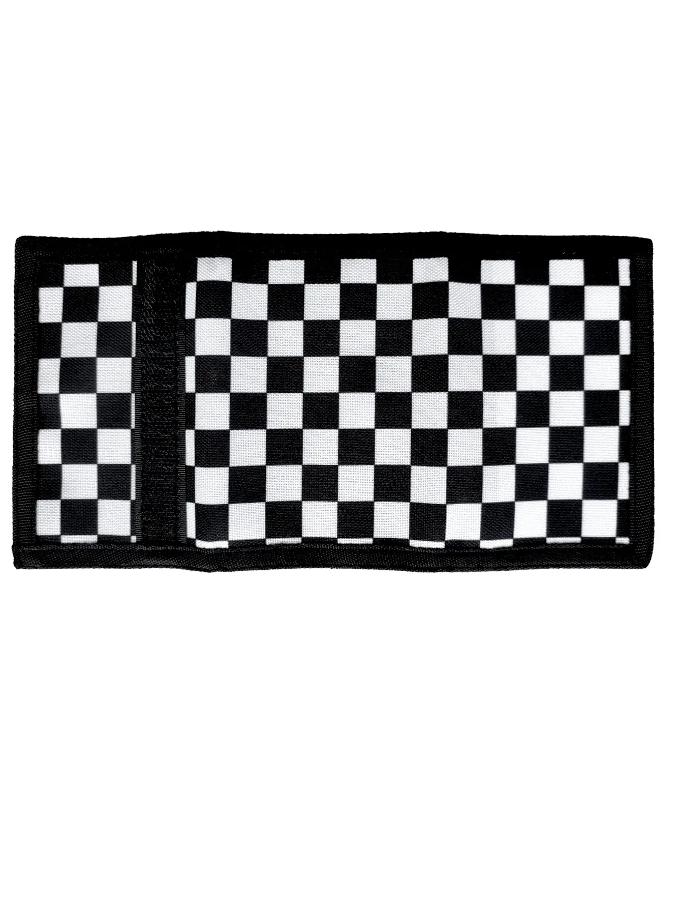 Trendy Minimalist, Chic Checkered Tri-Fold Wallet for Youngsters - Lightweight, Portable with ID Window & Credit Card Slots