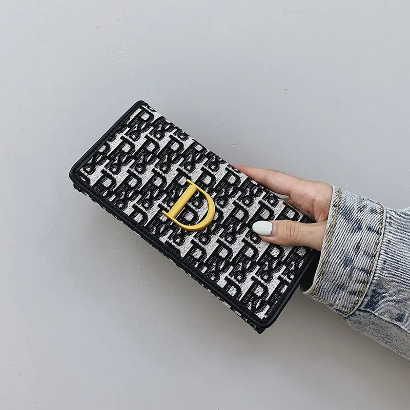 High-quality New Fashion Cloth Short Wallet Female Long Folding Women's Multi-card Bag Change Tide Trend
