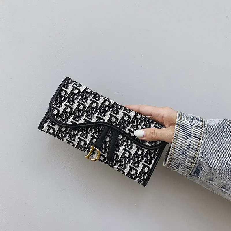 High-quality New Fashion Cloth Short Wallet Female Long Folding Women's Multi-card Bag Change Tide Trend