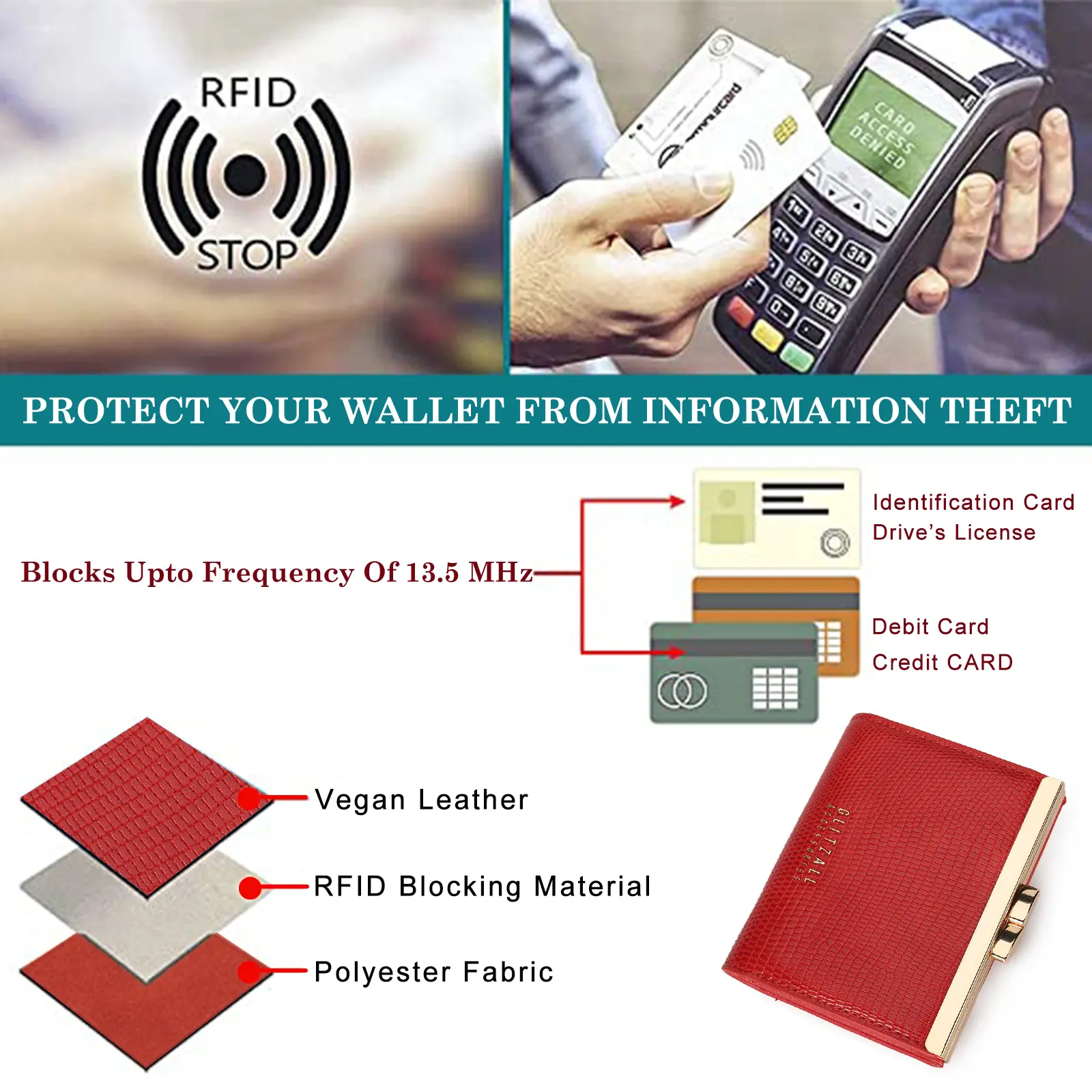Elegant Luxury Lady Wallet Prefect Woman Purse