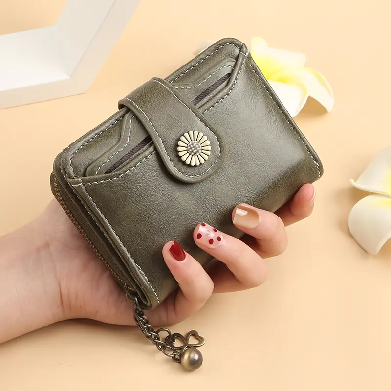 New women's purse Fashion fringe zipper short multi-card card bag Premium coin purse