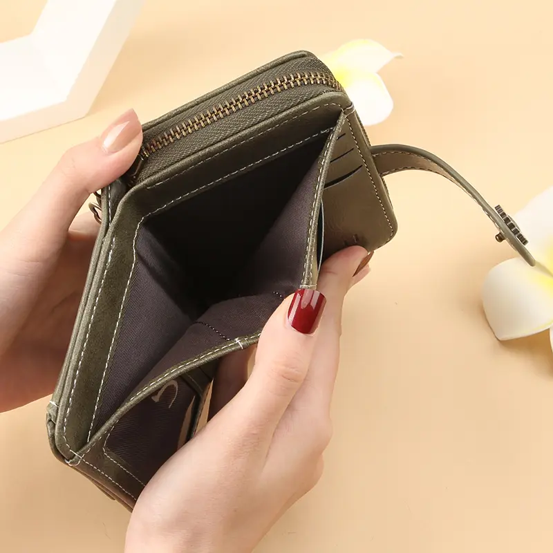 New women's purse Fashion fringe zipper short multi-card card bag Premium coin purse