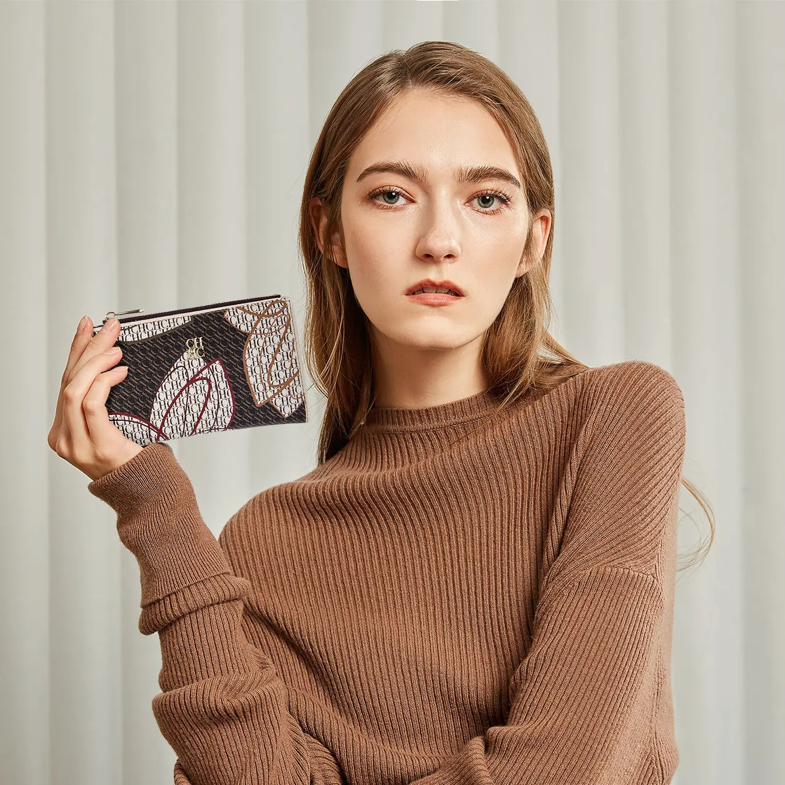 CHCH Women's Wallet Fashion Letter Cartoon Pattern Classic Retro Long Storage Wallet PVC Material