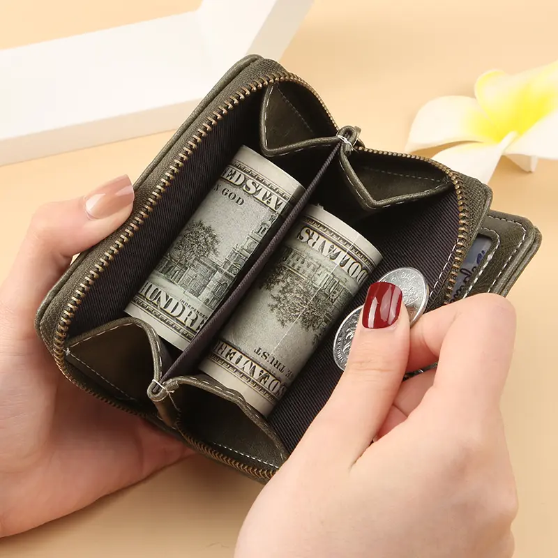 New women's purse Fashion fringe zipper short multi-card card bag Premium coin purse
