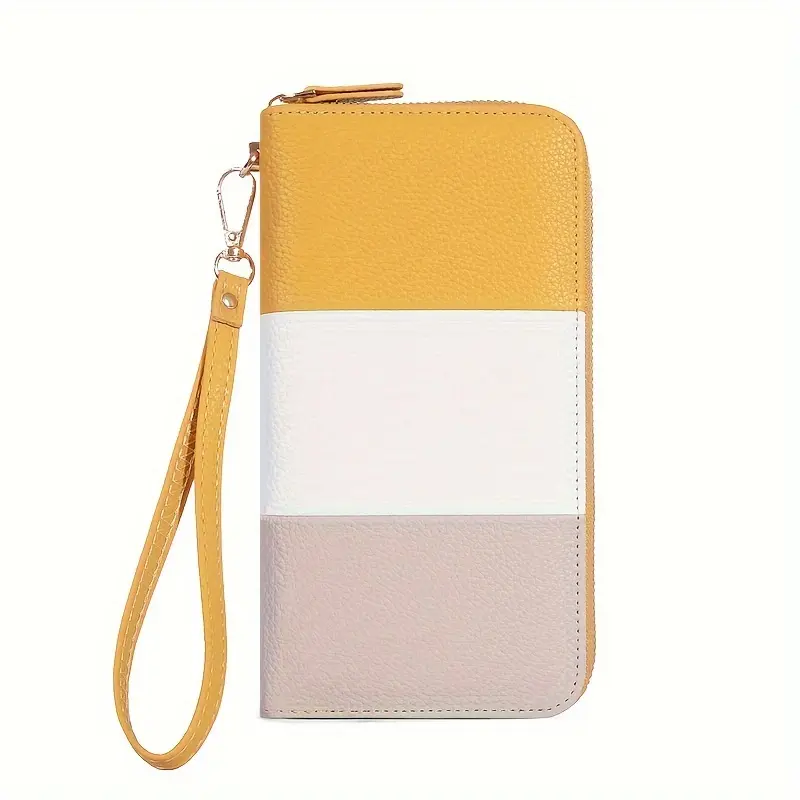 Wristlet Clutch Coin Purse - Zipper Closure, Nylon Lined, Slip Pocket, Classic Design for Women Easy to Clean, Perfect for Daily