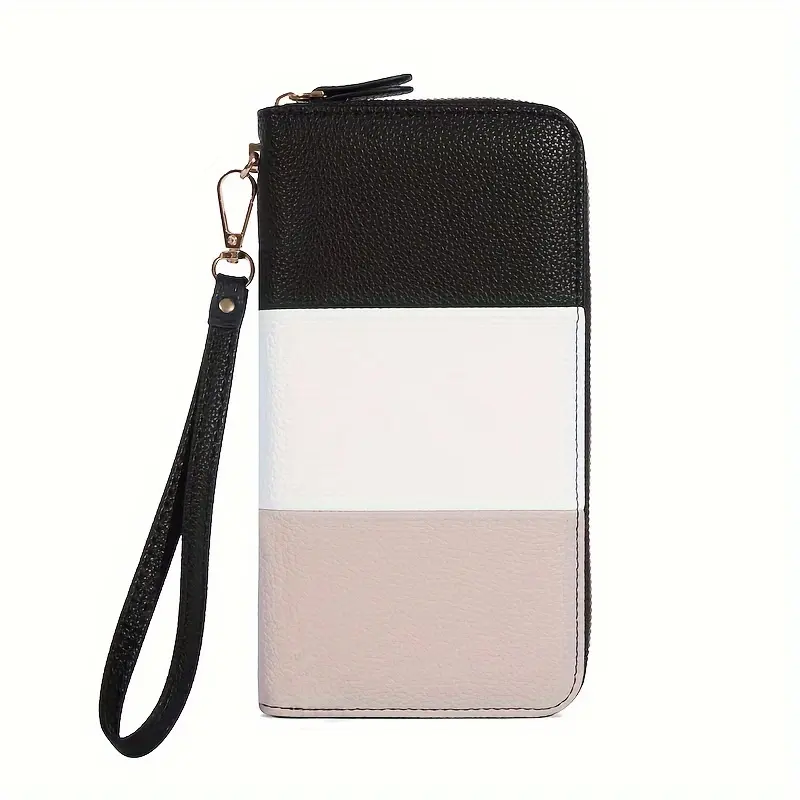 Wristlet Clutch Coin Purse - Zipper Closure, Nylon Lined, Slip Pocket, Classic Design for Women Easy to Clean, Perfect for Daily