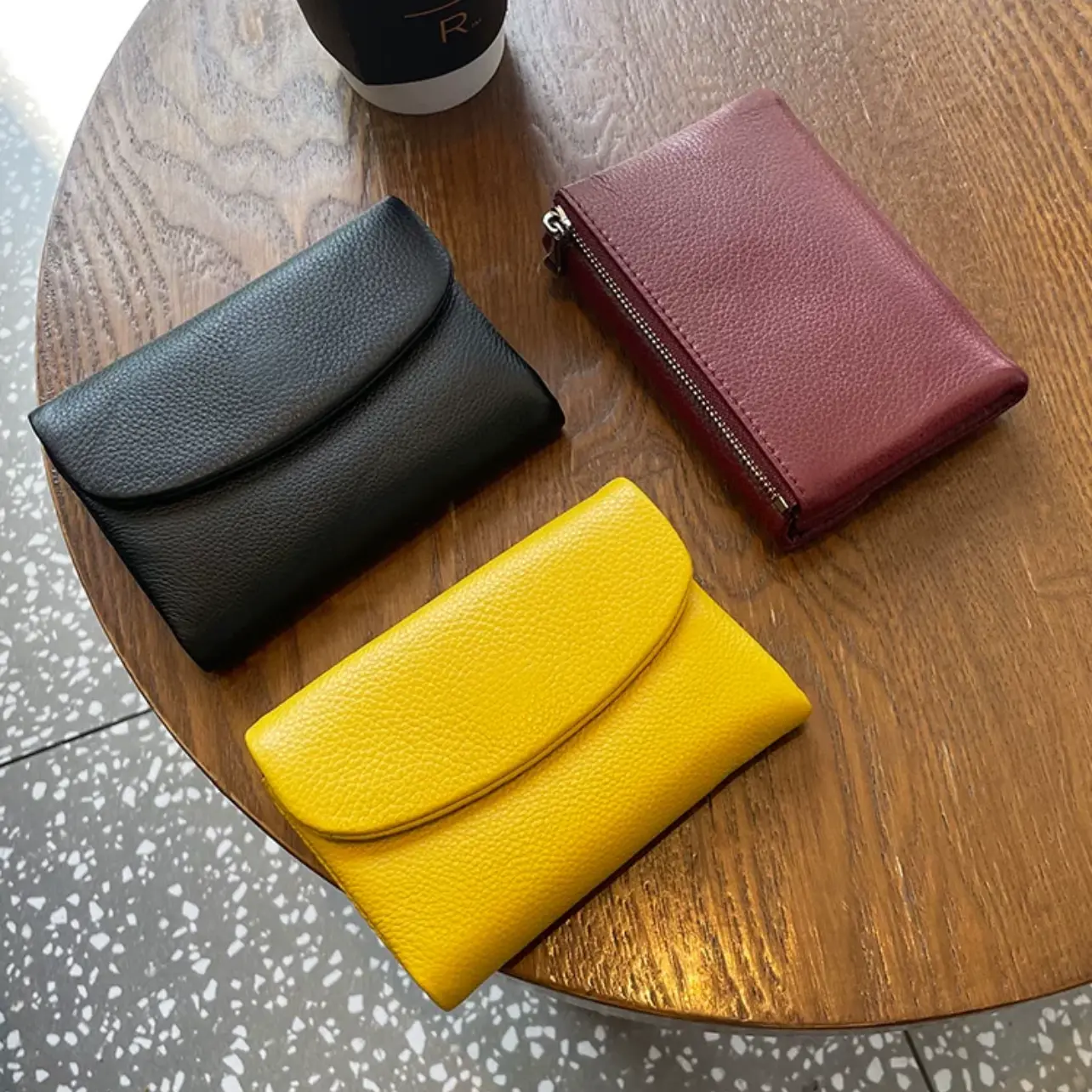 Short Wallets for Women Genuine Cow Leather Fashion Coin Purse New Soft Cowhide Wallet Card Holder Fashion Solid Color Handbag