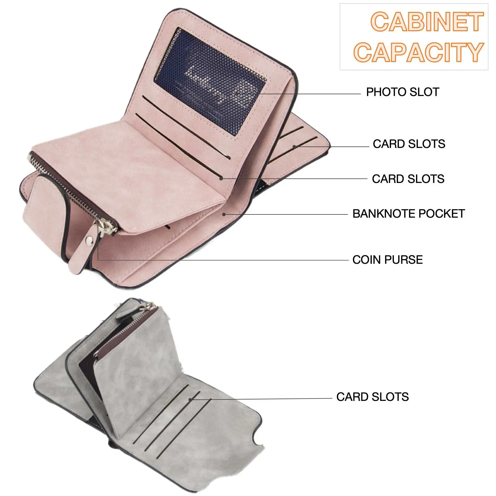 Buckle Abrasive Leather PU Women's Short Wallet Fashion Casual Trifold Purse Multi-Card Holder Coin Purse