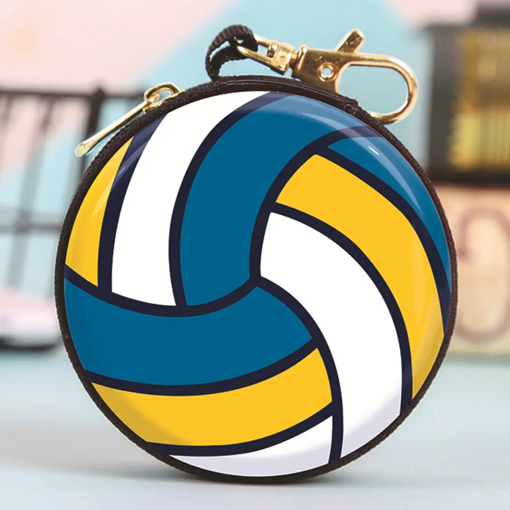 Ball Shaped Zipper Coin Purse Small Purse Cartoon Change Wallet Zip Coin Bag for Kids Boys Girls