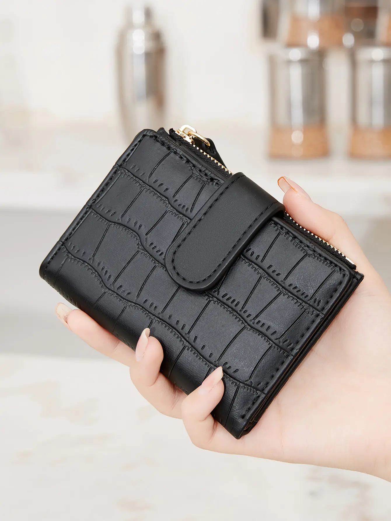 Classic Women's Luxury Card Clip Short Wallet Small Multi functionalPULeather Handbag Solid Color Double Fold Women's ZeroWallet