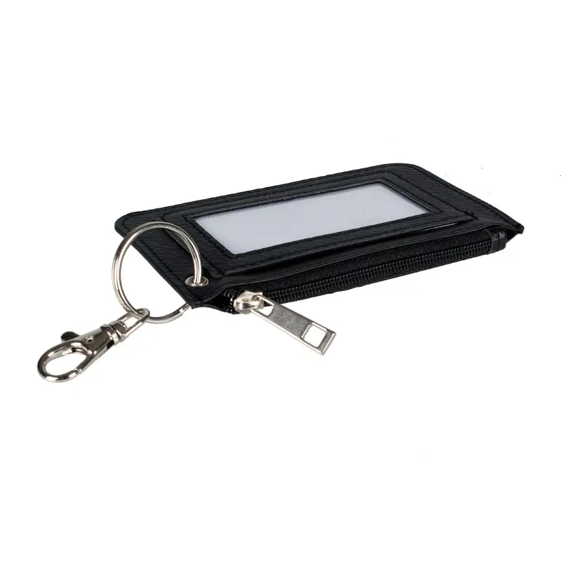 Women's PU Zip Id Case Wallet Men's Ultra-Slim Minimalist Front Pocket Purse Card Holder 4808
