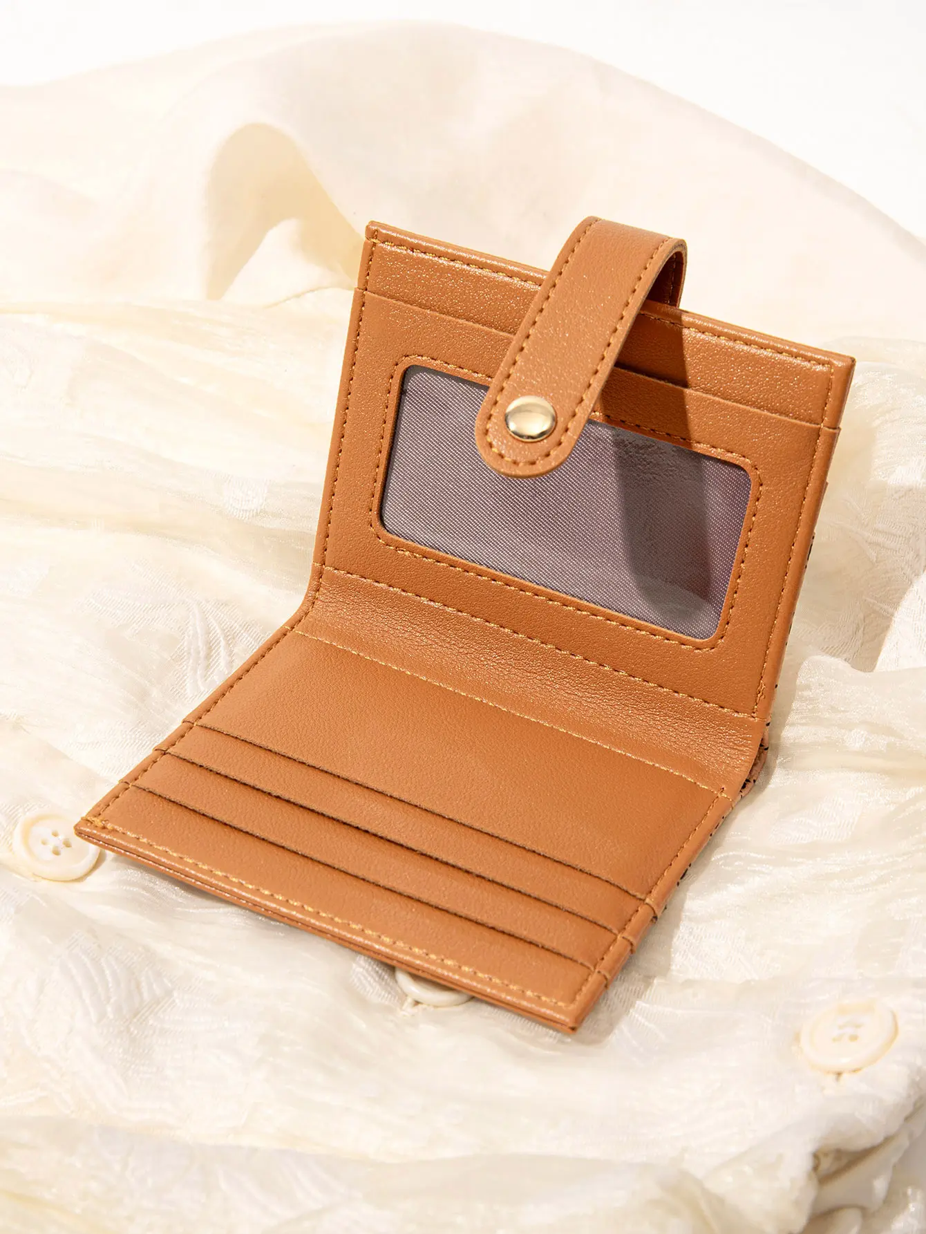 Luxury Classic Folding Wallet Small Lightweight Women's Wallet Retro Print Mini Card Holder Multi-function ID Card Coin Purse