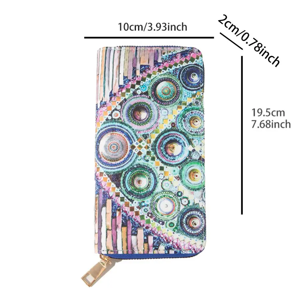 Retro Wallet With Simple And Multifunctional Ethnic Style Printing Multiple Card Slots Pu Large Capacity Banknote Holder