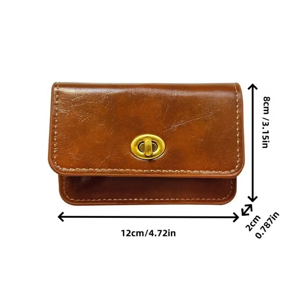 New Korean version card bag ins women's simple solid color retro lock multi-layer card bag women's card bag