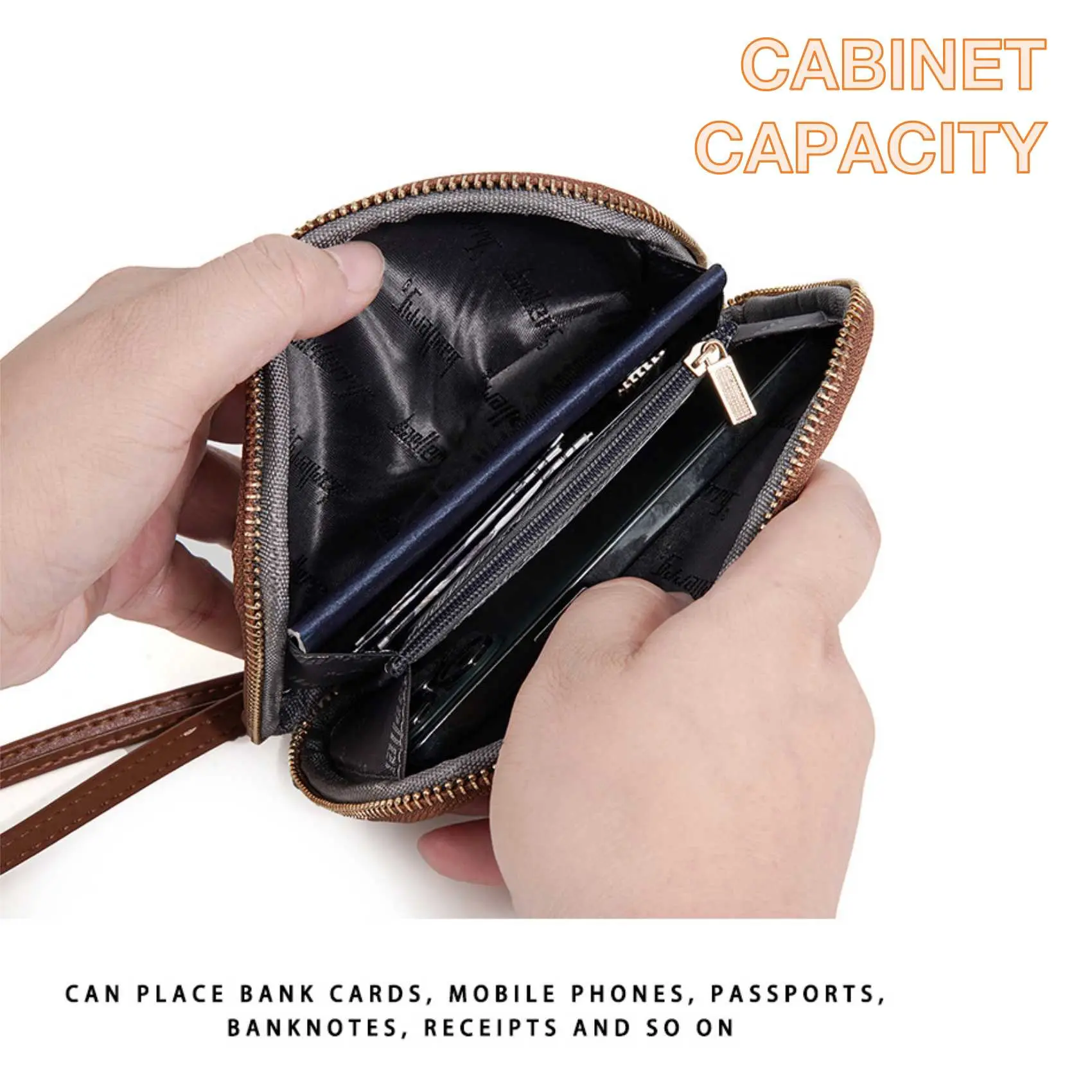 Fashion Simple Multi-Functional Zipper Coin Purse New Neutral Unisex Passport Bag Small Mobile Phone Wallet
