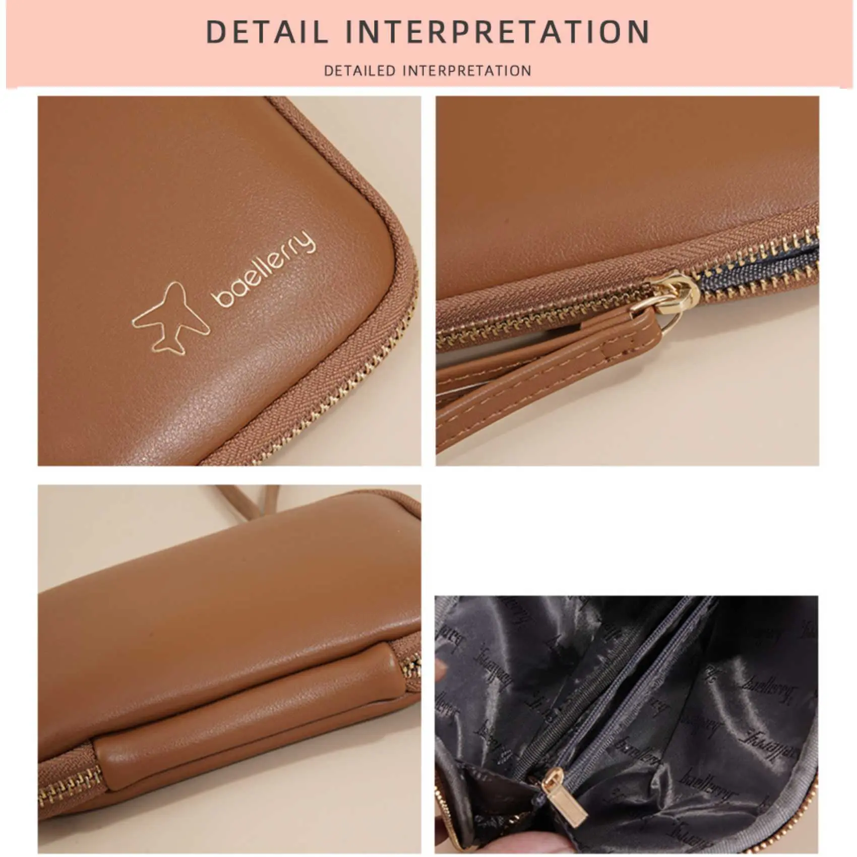 Fashion Simple Multi-Functional Zipper Coin Purse New Neutral Unisex Passport Bag Small Mobile Phone Wallet