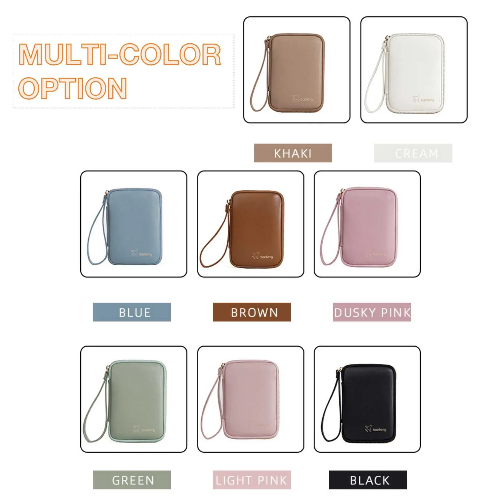 Fashion Simple Multi-Functional Zipper Coin Purse New Neutral Unisex Passport Bag Small Mobile Phone Wallet