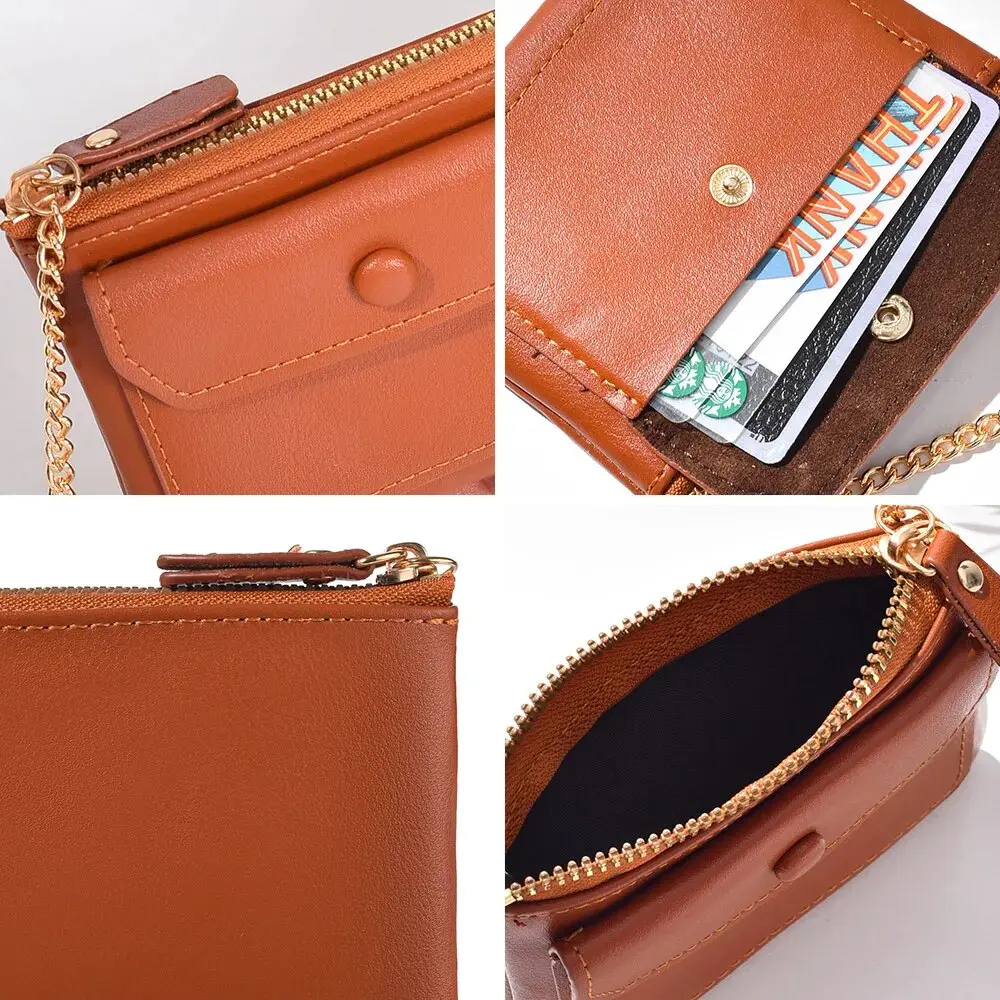 1PC New Fashion Women's Pu Leather Mini Short Wallet Zipper Coin Wallet Credit Card Keychain Wallet