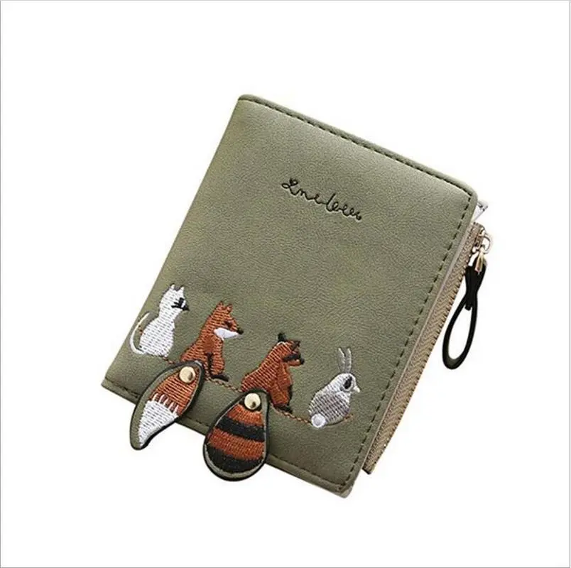 Women's Wallet Zipper Coin Purse Money Clip Clutch Bag Card Holder Cartoon Printed Women's Wallet Girl Pocket Animal