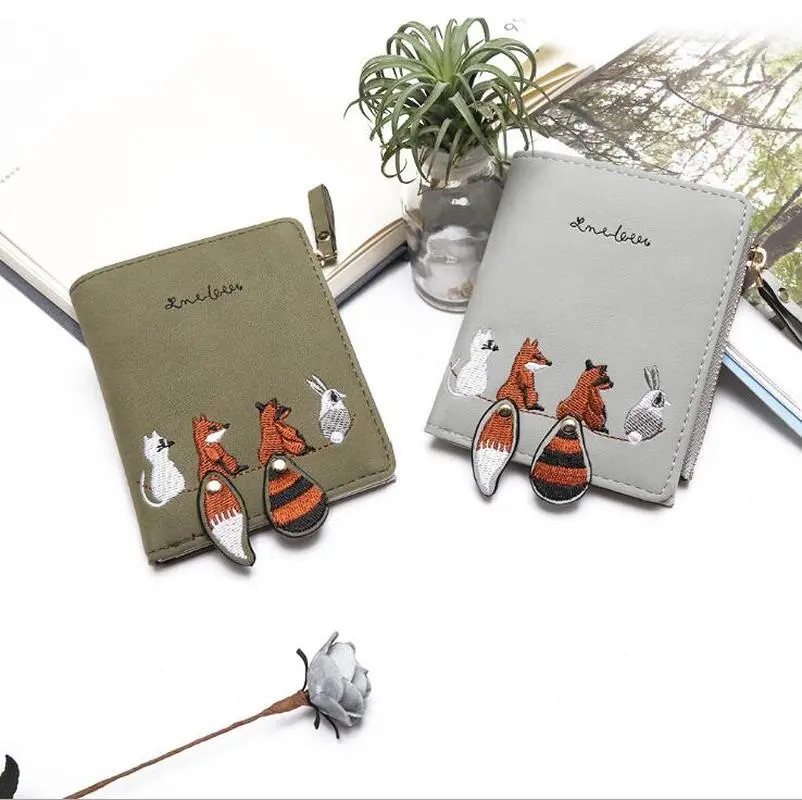 Women's Wallet Zipper Coin Purse Money Clip Clutch Bag Card Holder Cartoon Printed Women's Wallet Girl Pocket Animal