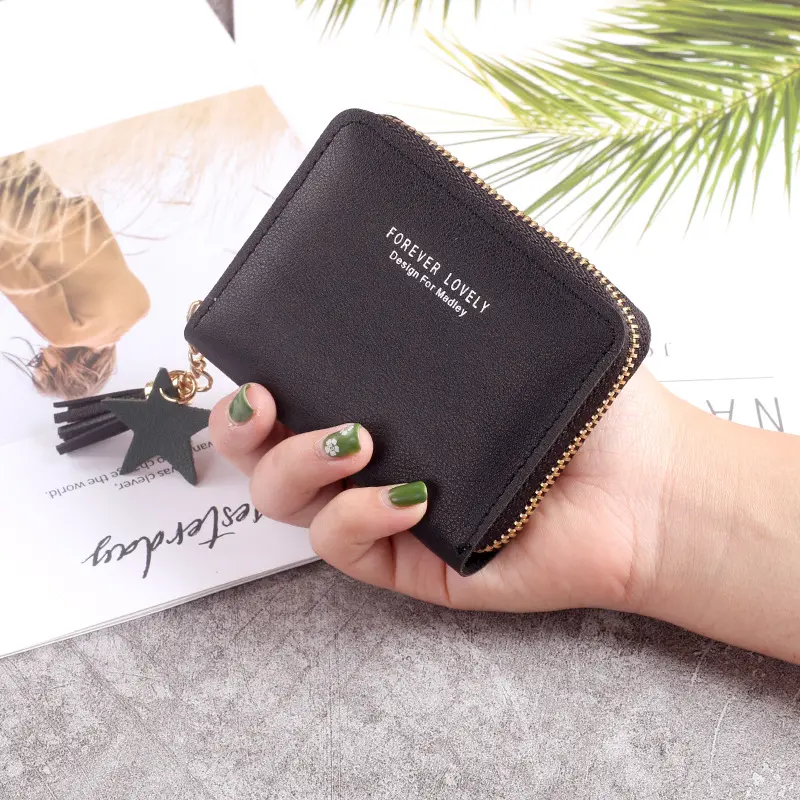 2024 Korean version of mini wallet ladies short zipper cute coin purse students short Su Liu female wallet