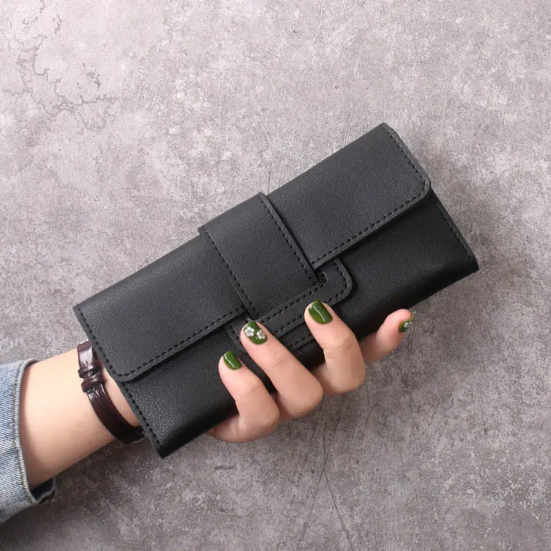 2024 new ladies' long purse clutch multi-functional PU purse Korean version of simple fashion wallet