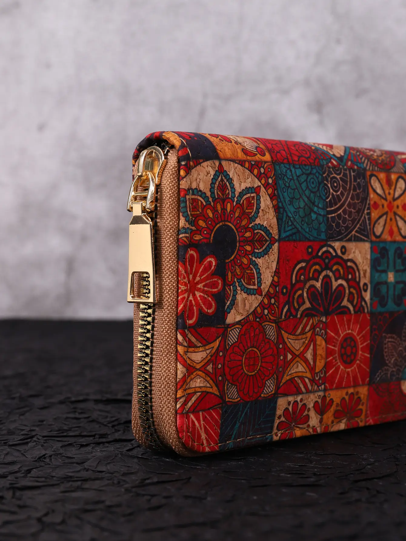 Cross-border PU long wood grain large-capacity multi-card slot personality literary retro wood grain women's wallet