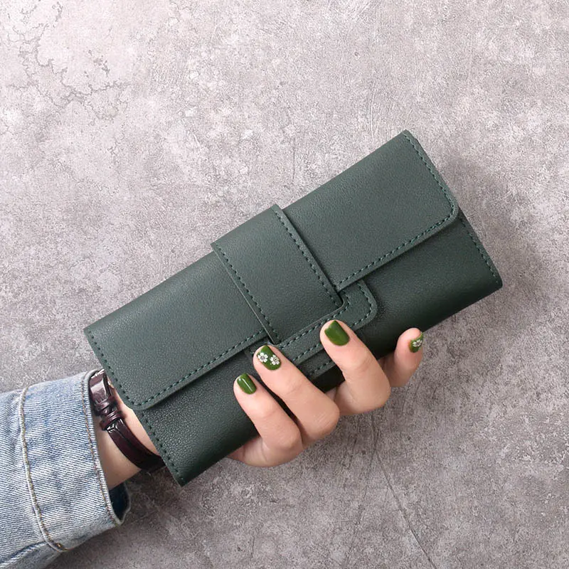 2024 new ladies' long purse clutch multi-functional PU purse Korean version of simple fashion wallet