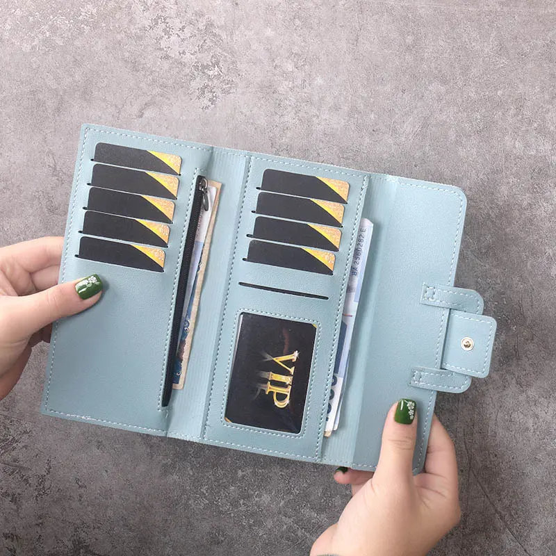 2024 new ladies' long purse clutch multi-functional PU purse Korean version of simple fashion wallet
