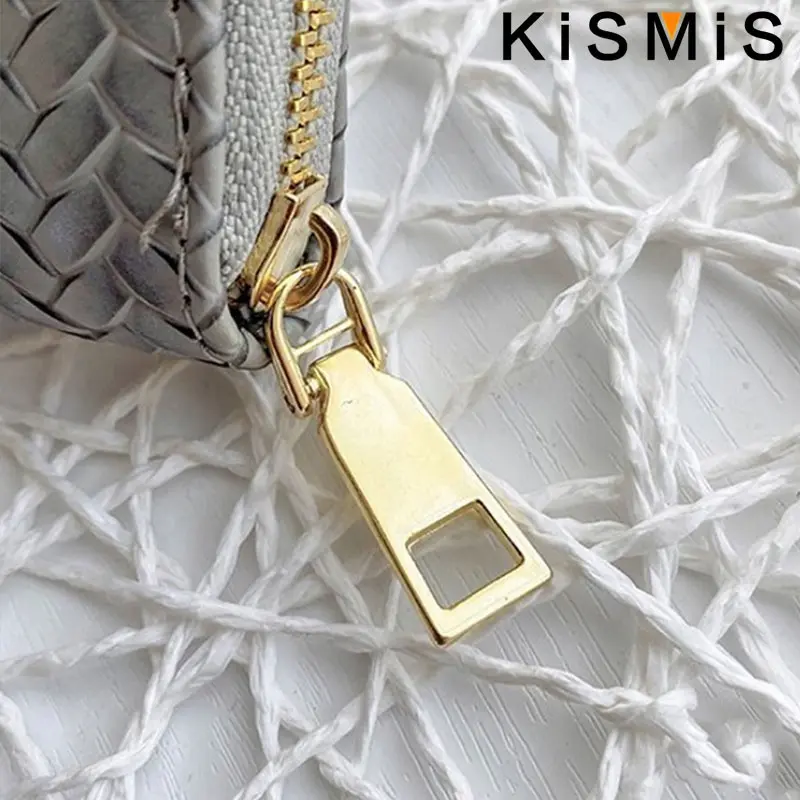KISMIS New Medium and Long Zipper Women's Wallet - European and American Style Fashion with Pu Leather Woven Design
