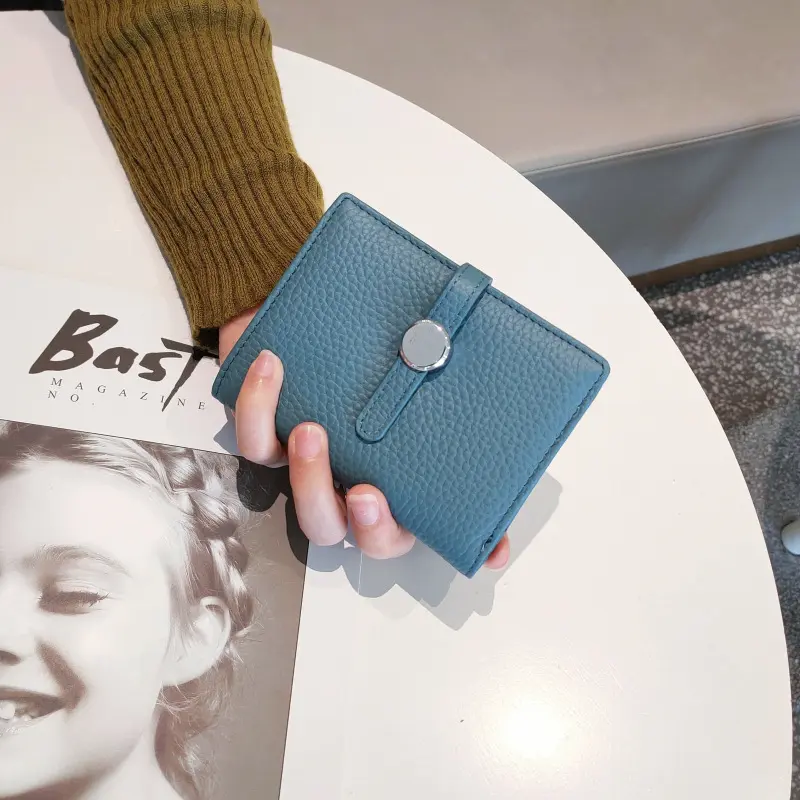 100% Cow Genuine Leather Womens Wallets and Fashion Small money bag luxury wallet design coin Purses Simple wallet card holder