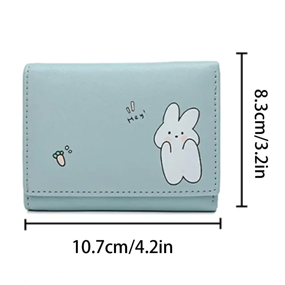 Women Short Cute Small Wallets Student Triple Fold Card Holder Girl ID Bag Card Holder Coin Purse Ladies Wallets Cartoon Bags