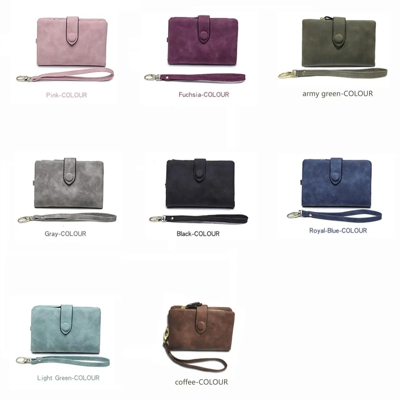Women's short frosted wallet Korean version student small fresh cute Tri-fold  multi cardslot zero wallet multifunctional wallet