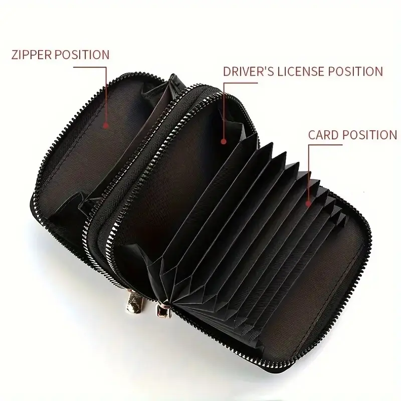 Women's Double Zipper Wallet Fashion Short Credit Card Holder with Large Capacity Coin Purse