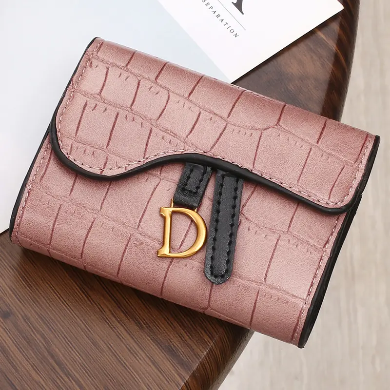 Women's Wallet Short 2023 New Korean Style D Letter Buckle Coins Purses Wallet Card Bag Key Wallet Luxury carteras para mujeres