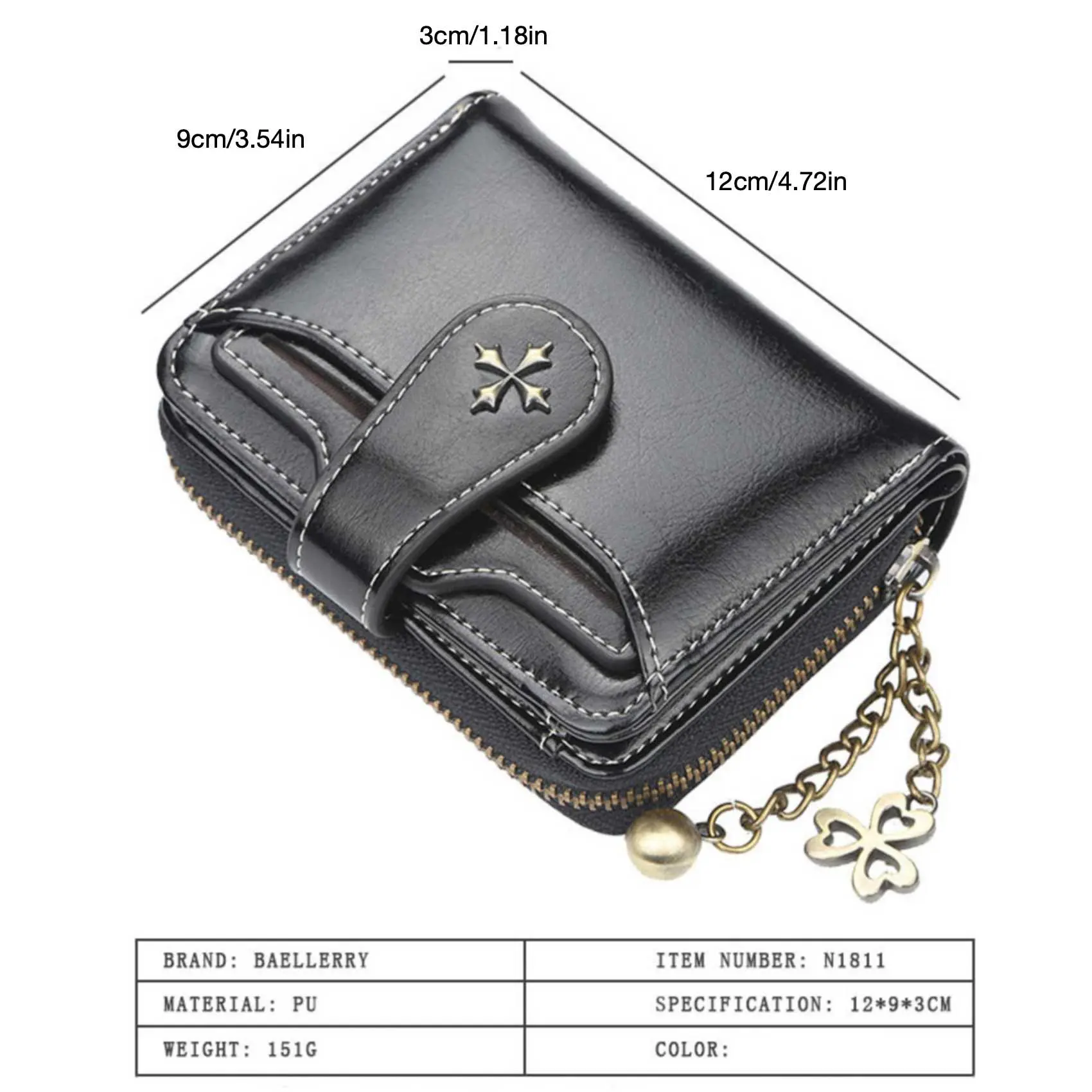 Women's Short Oil Wax Leather Coin Purse Fashion Buckle Zipper Wallet Driver's License Card Bag