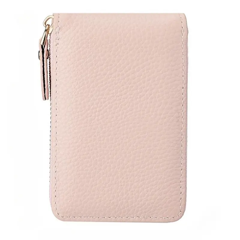 Solid Color Lichee Pattern Short Wallet Zipper Around Coin Purse Women's Credit Card Holder