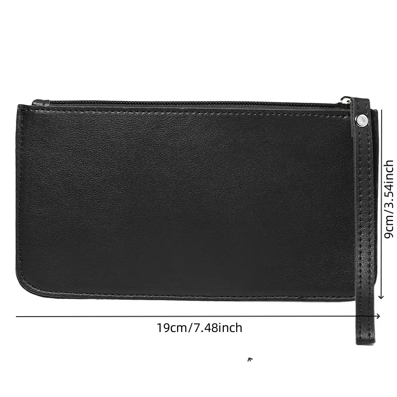 Ladies Wallet PU Leather Card Holder Solid Color Zipper Coin Purse Fashion Female Clutch Bag