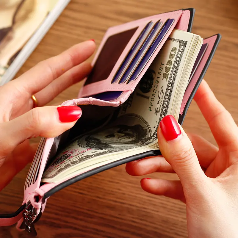 New Leather Women Wallet Hasp Small and Slim Coin Pocket Purse Women Wallets Cards Holders Luxury Brand Wallets Designer Purse