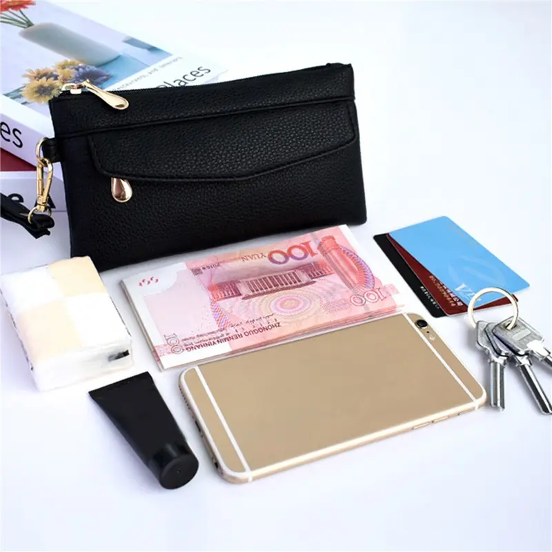 Fashion Wallet PU Leather Hangbag Female Long Clutch Purses Coin Pocket Phone For Ladies Money Bag