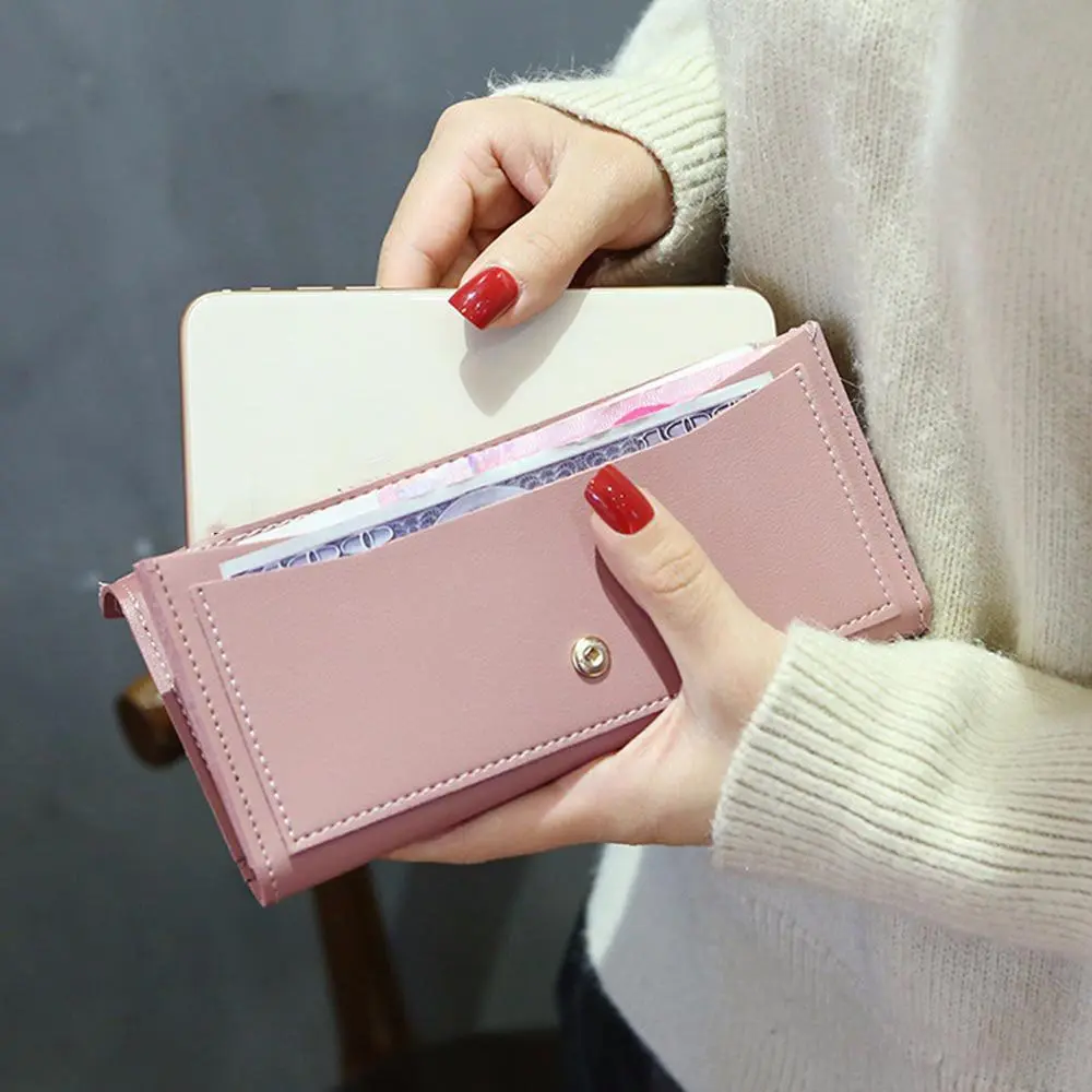 5 Colors Long Wallets For Women Fashion PU Leather Hasp Wallet Lady Money Bag Purse Clutch Phone Pocket