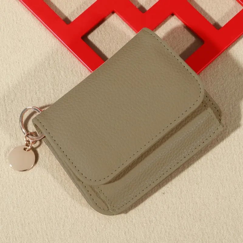 Solid Wallet Color Coin Card Key Lipstick  Multicolor Pu Leather Purse Casual Cowhide Mini Purse For Ladies