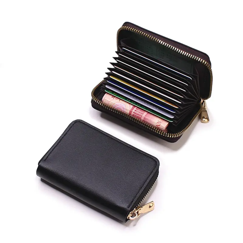 New Casual Wallet Multi-Slot Card Holder Zipper Coin Purse Small Clutch PU Money Bag Purse Cardholder Wallets for Men and Women