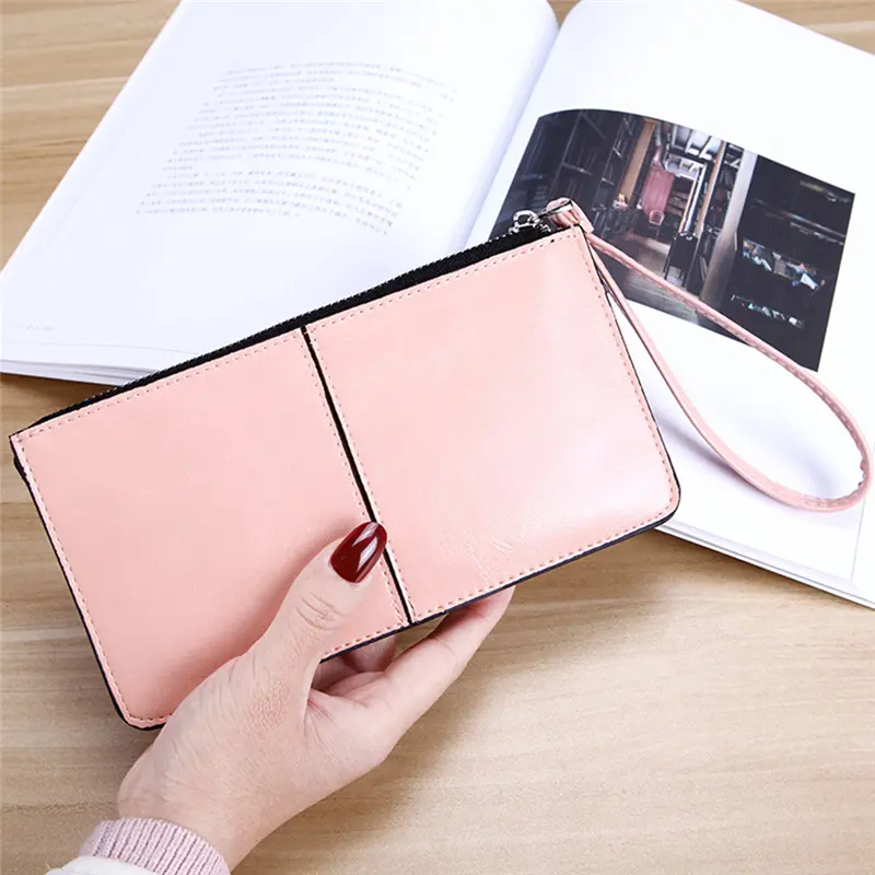 New Fashion Women Office Lady PU Leather Long Purse Clutch Zipper Business Wallet Bag Card Holder Big Capacity Wallet