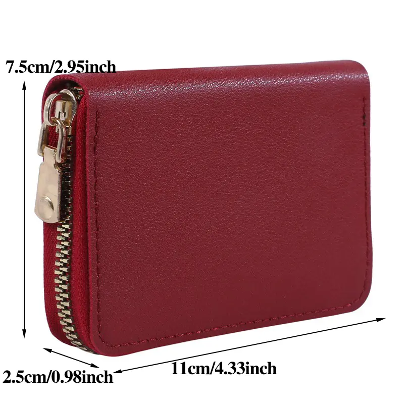 New Casual Wallet Multi-Slot Card Holder Zipper Coin Purse Small Clutch PU Money Bag Purse Cardholder Wallets for Men and Women