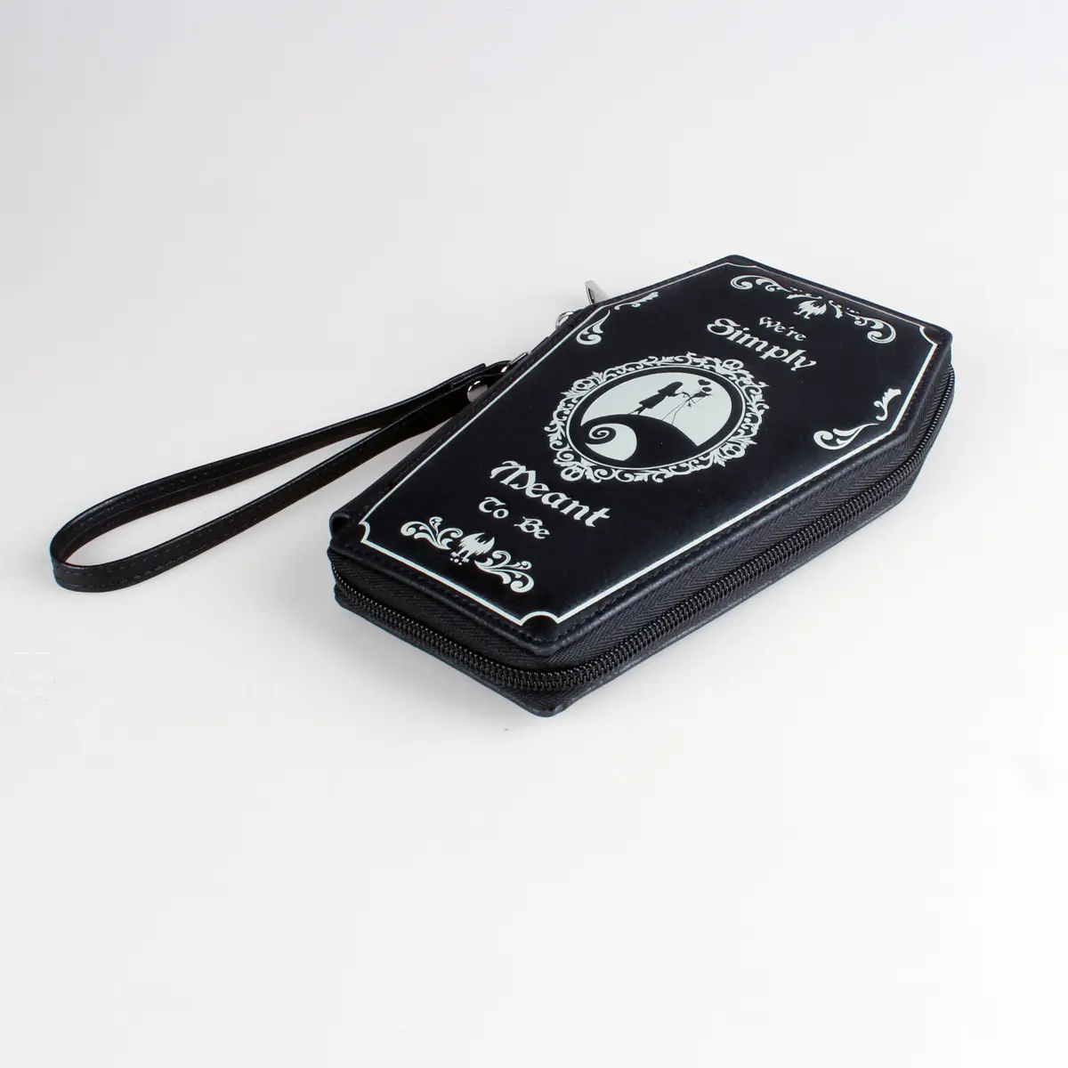 Dark Style Coffin Design Coin Purse Halloween Pattern Clutch Zipper Wallet PU Leather Trendy Purse