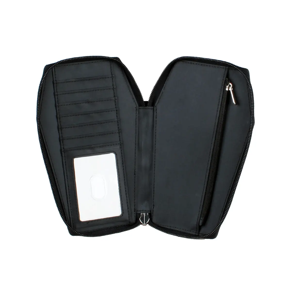Dark Style Coffin Design Coin Purse Halloween Pattern Clutch Zipper Wallet PU Leather Trendy Purse