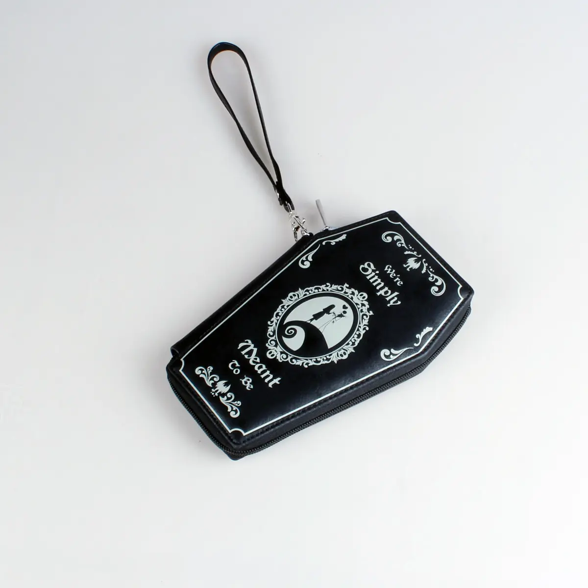 Dark Style Coffin Design Coin Purse Halloween Pattern Clutch Zipper Wallet PU Leather Trendy Purse