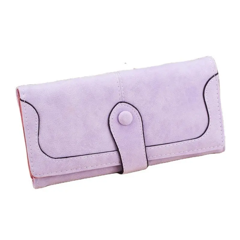 Many Departments Faux Suede Long Wallet Women Matte Leather Lady Purse High Quality Female Wallets Card Holder Clutch Carteras