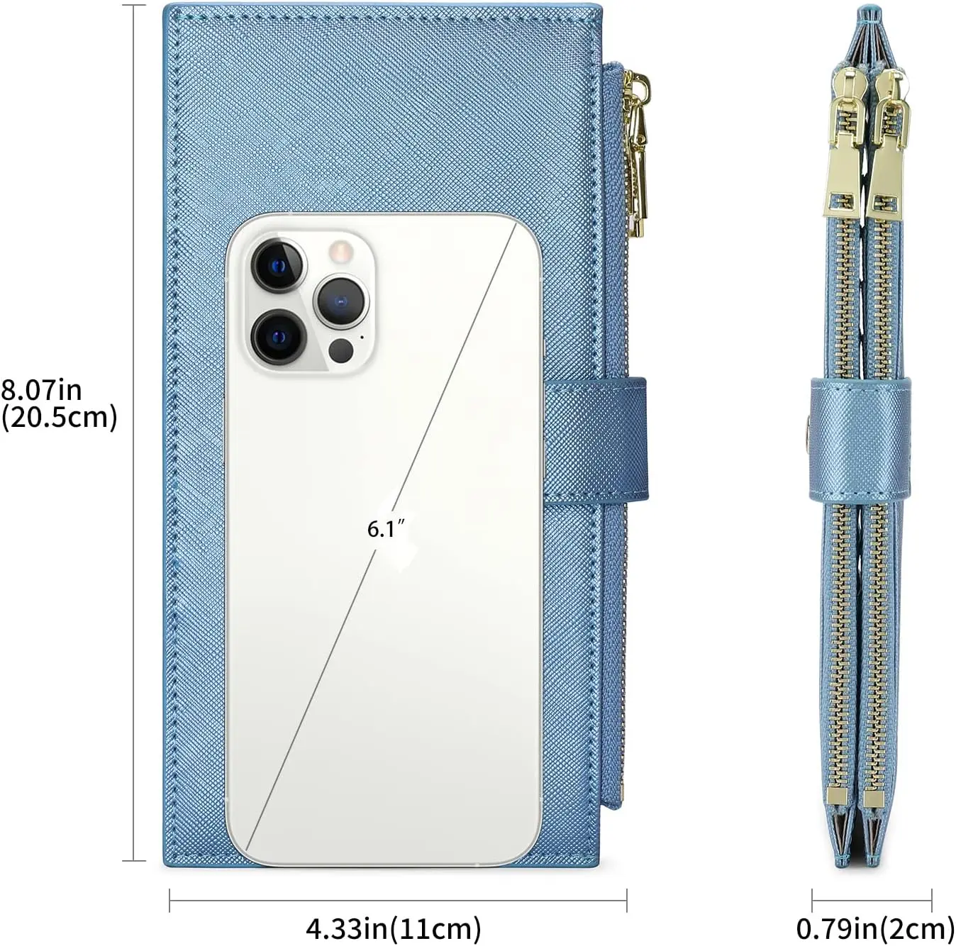 Fashionable women's long wallet RFID anti-theft brush, double zipper large capacity card holder, high-quality PU women's wallet